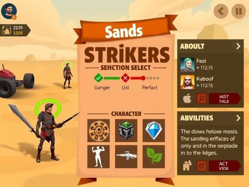 Sands Strikers gameplay screenshot showing desert battle scene